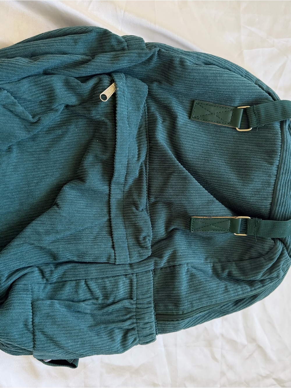 BNWT Metropack true deep green corduroy backpack adjustable straps